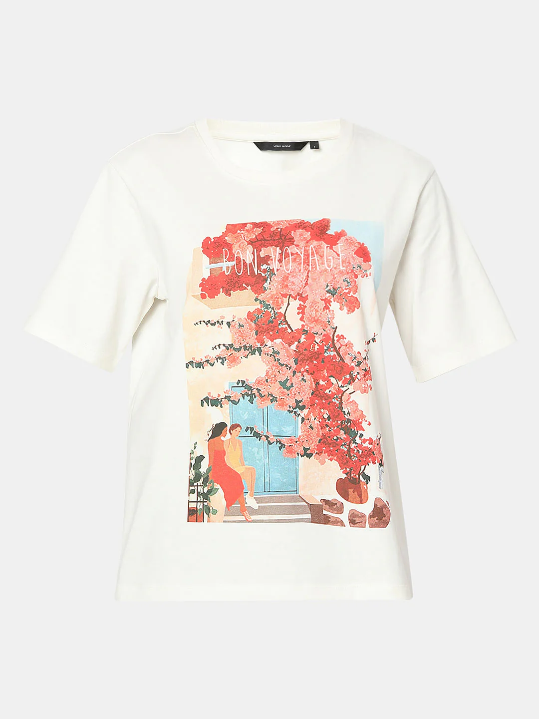 White Floral Print T-Shirt - Image 7