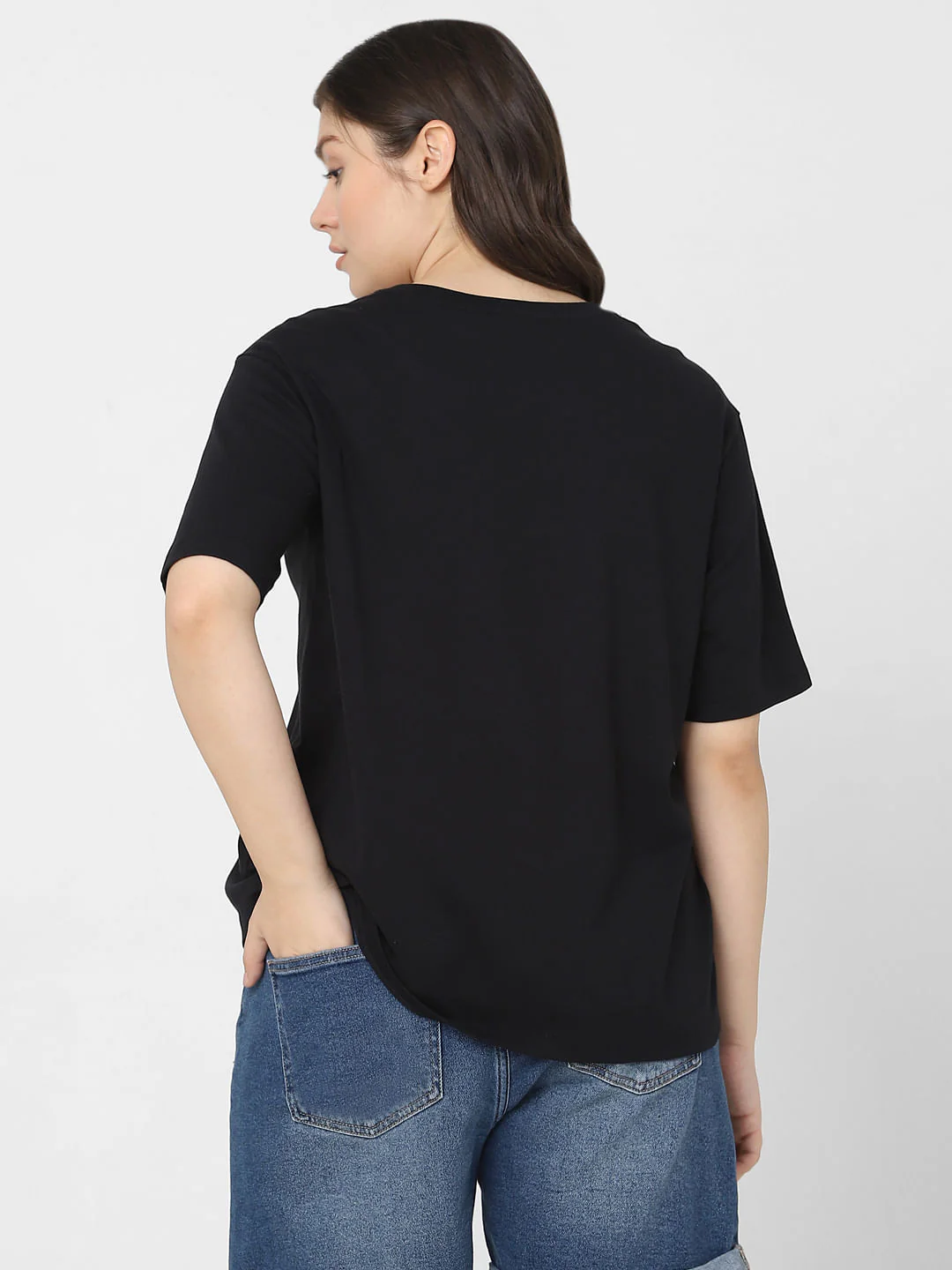 Curve Black Graphic Foil Print T-Shirt - Image 4