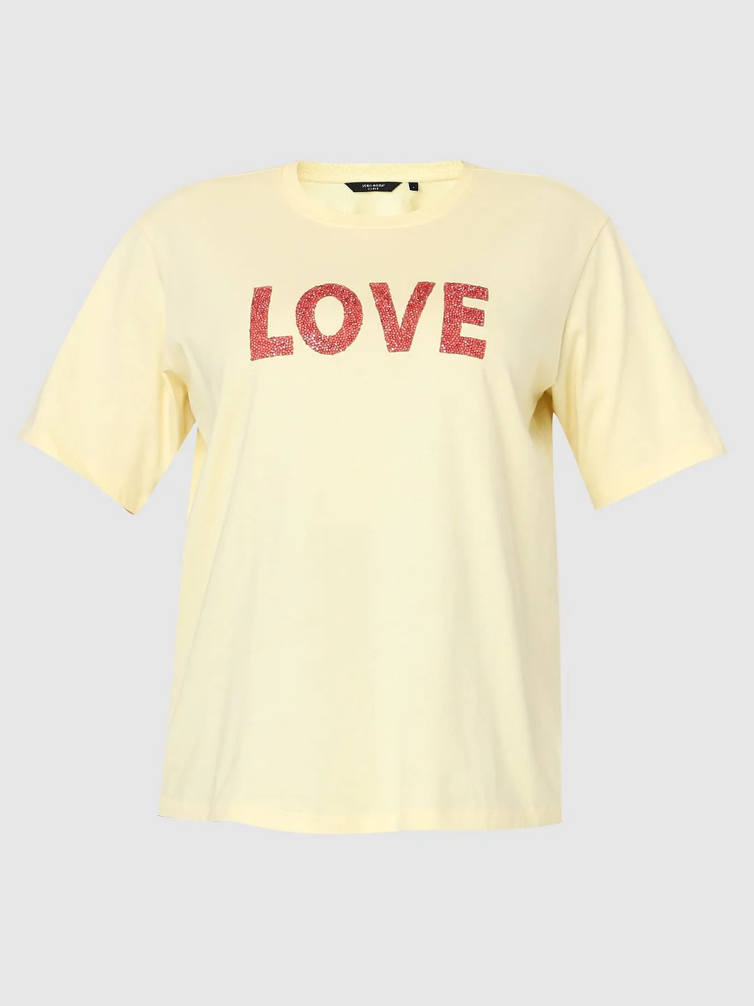 Curve Yellow Embellished Text Print T-Shirt - Image 7