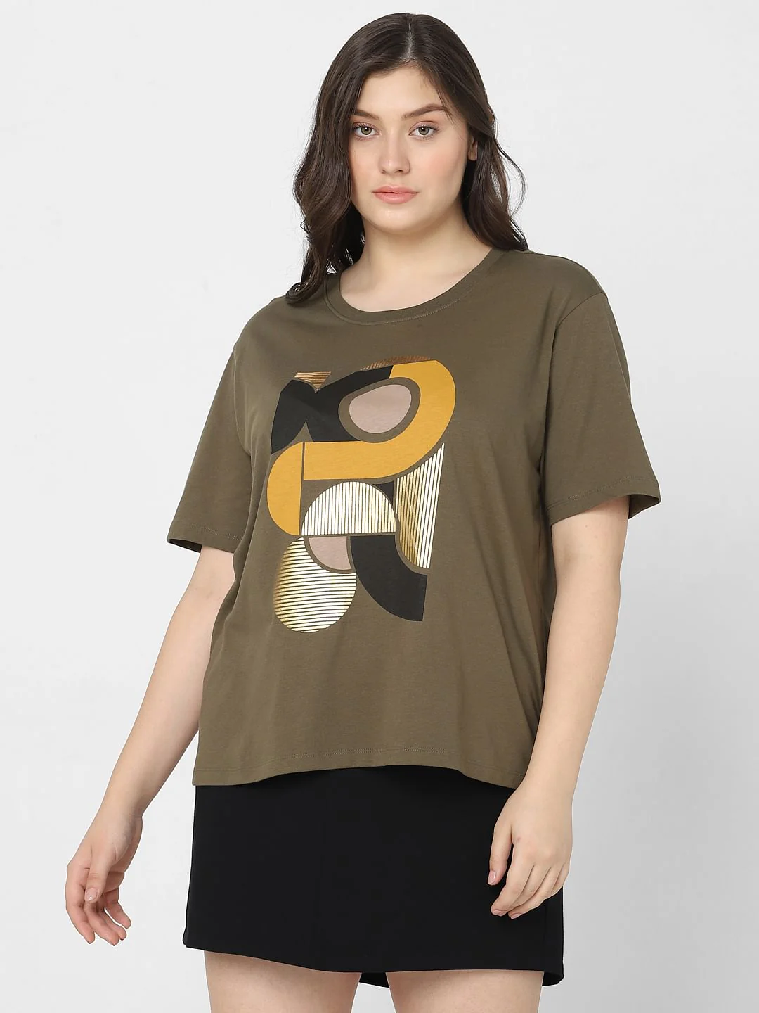 Curve Green Graphic Print T-Shirt - Image 2