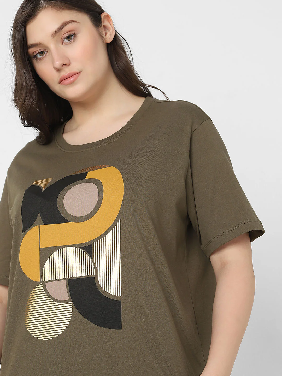 Curve Green Graphic Print T-Shirt - Image 8