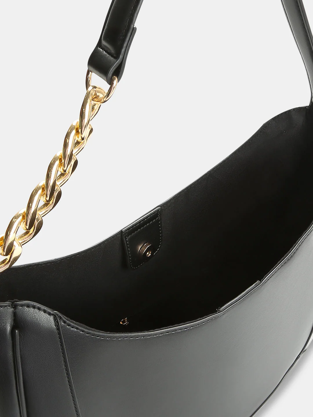 Black U-Shaped Tote Bag - Image 4