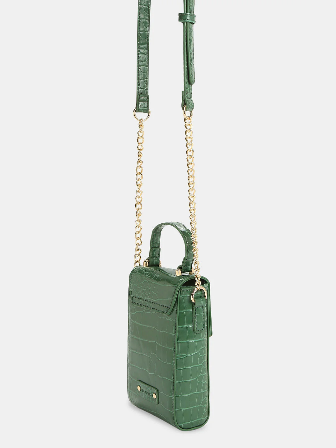 Green Textured Crossbody Bag - Image 3