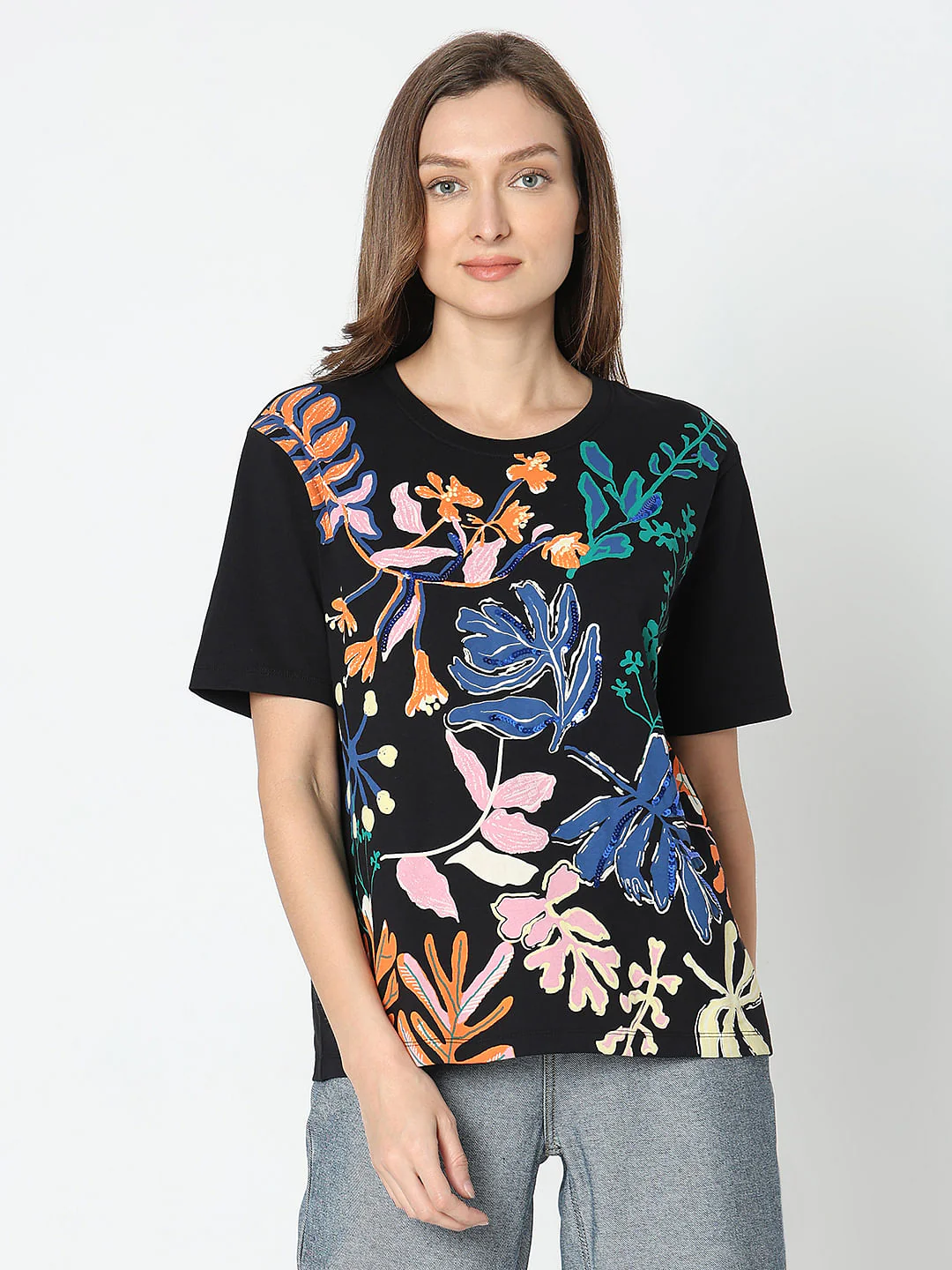Black Printed T-Shirt - Image 2