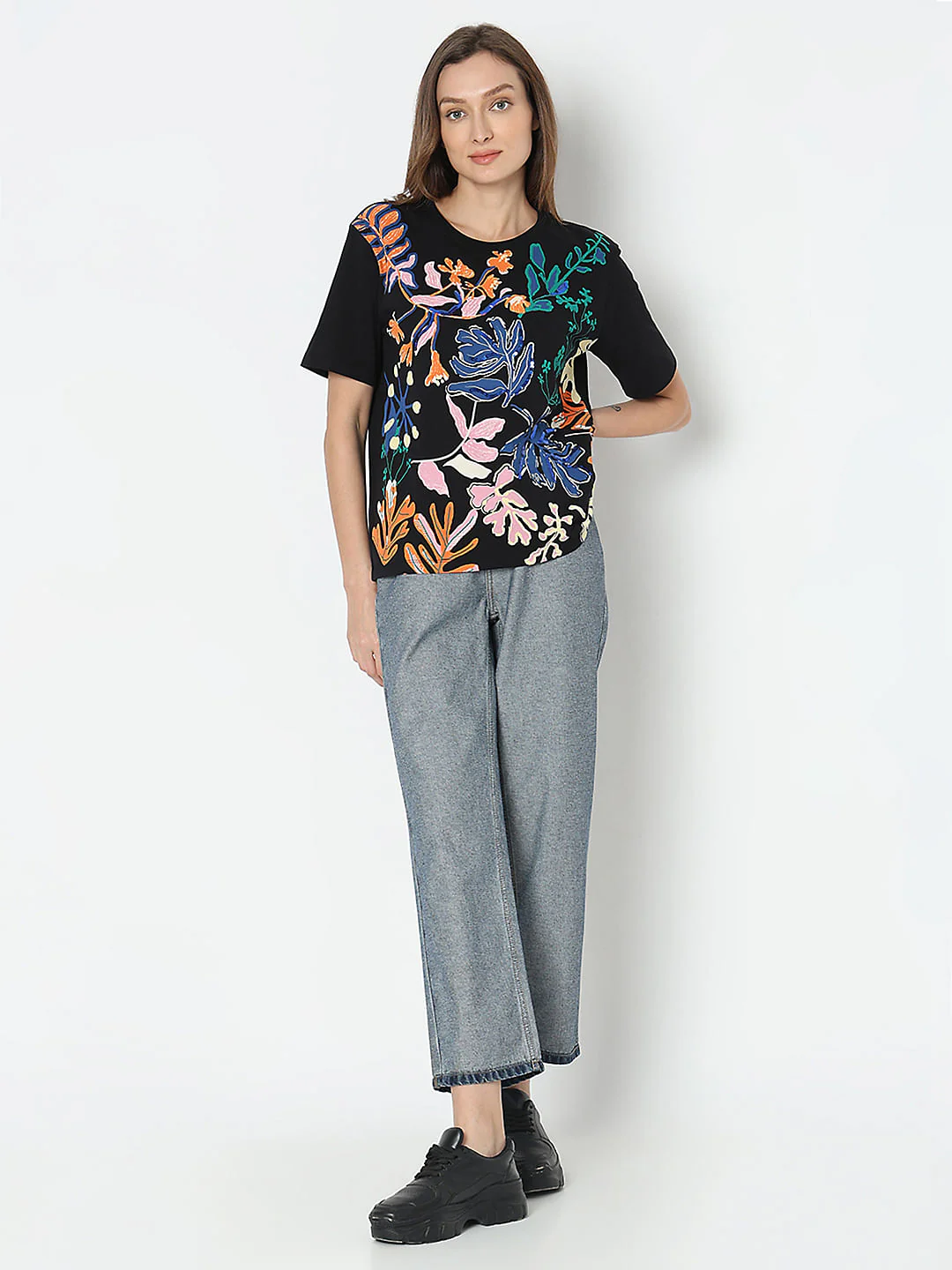 Black Printed T-Shirt - Image 5