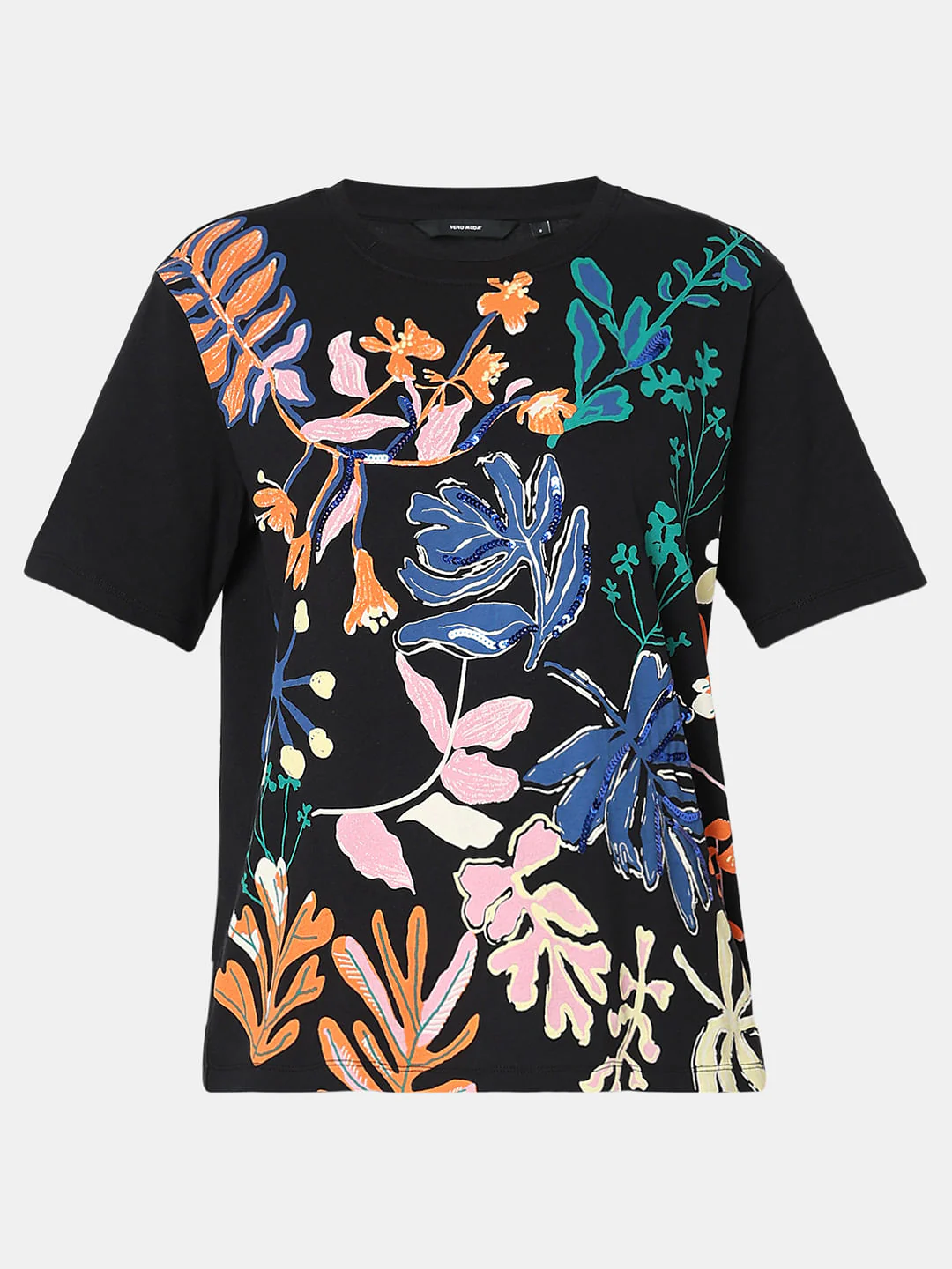 Black Printed T-Shirt - Image 7