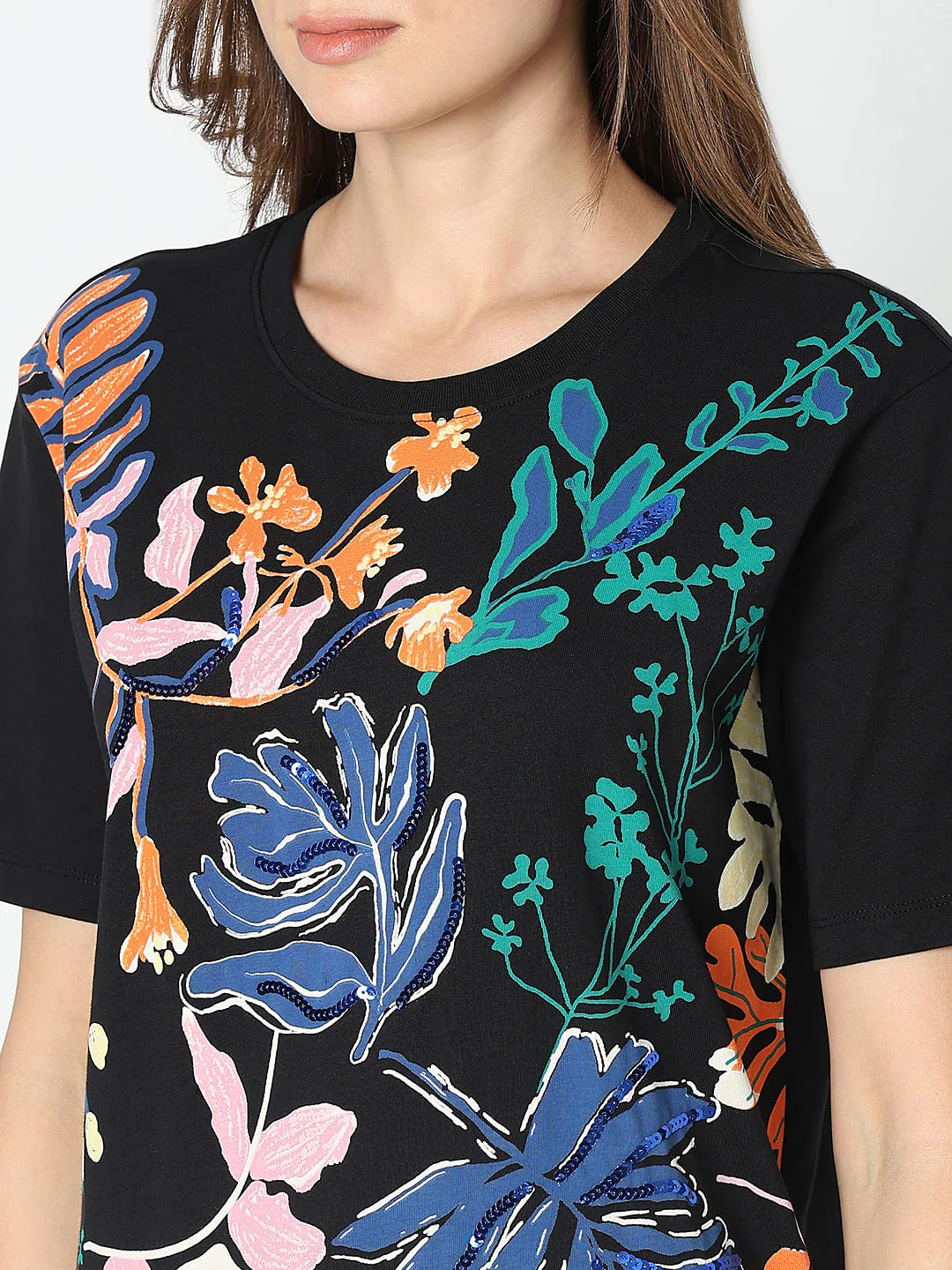 Black Printed T-Shirt - Image 8