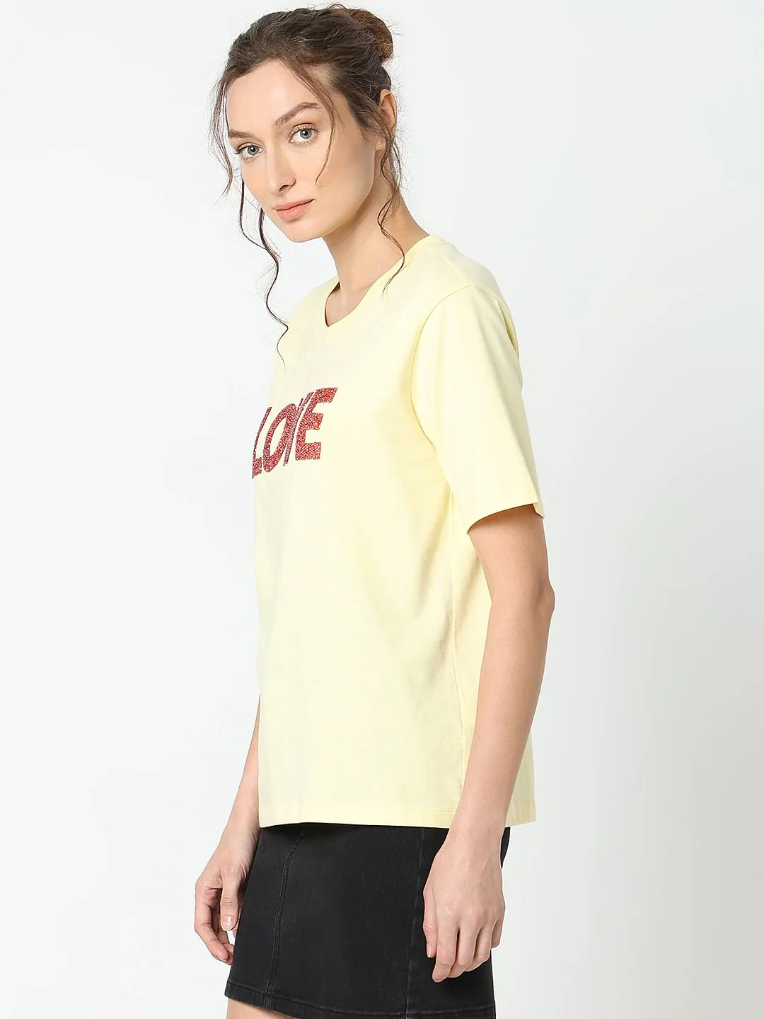 Yellow Embellished Print T-Shirt - Image 3