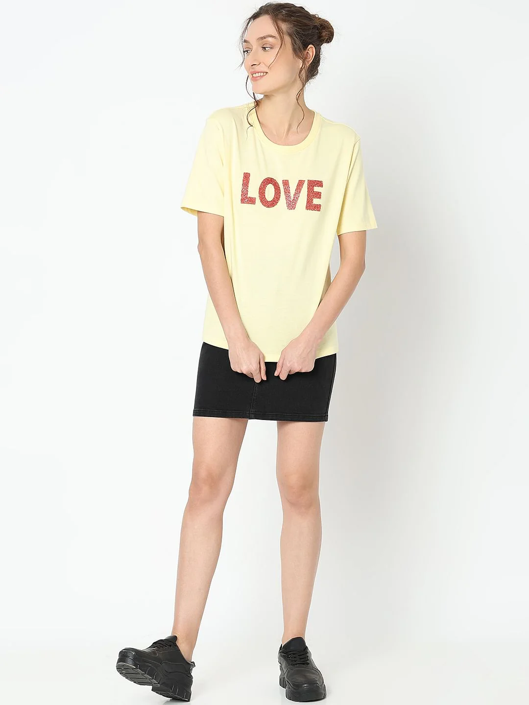 Yellow Embellished Print T-Shirt - Image 5