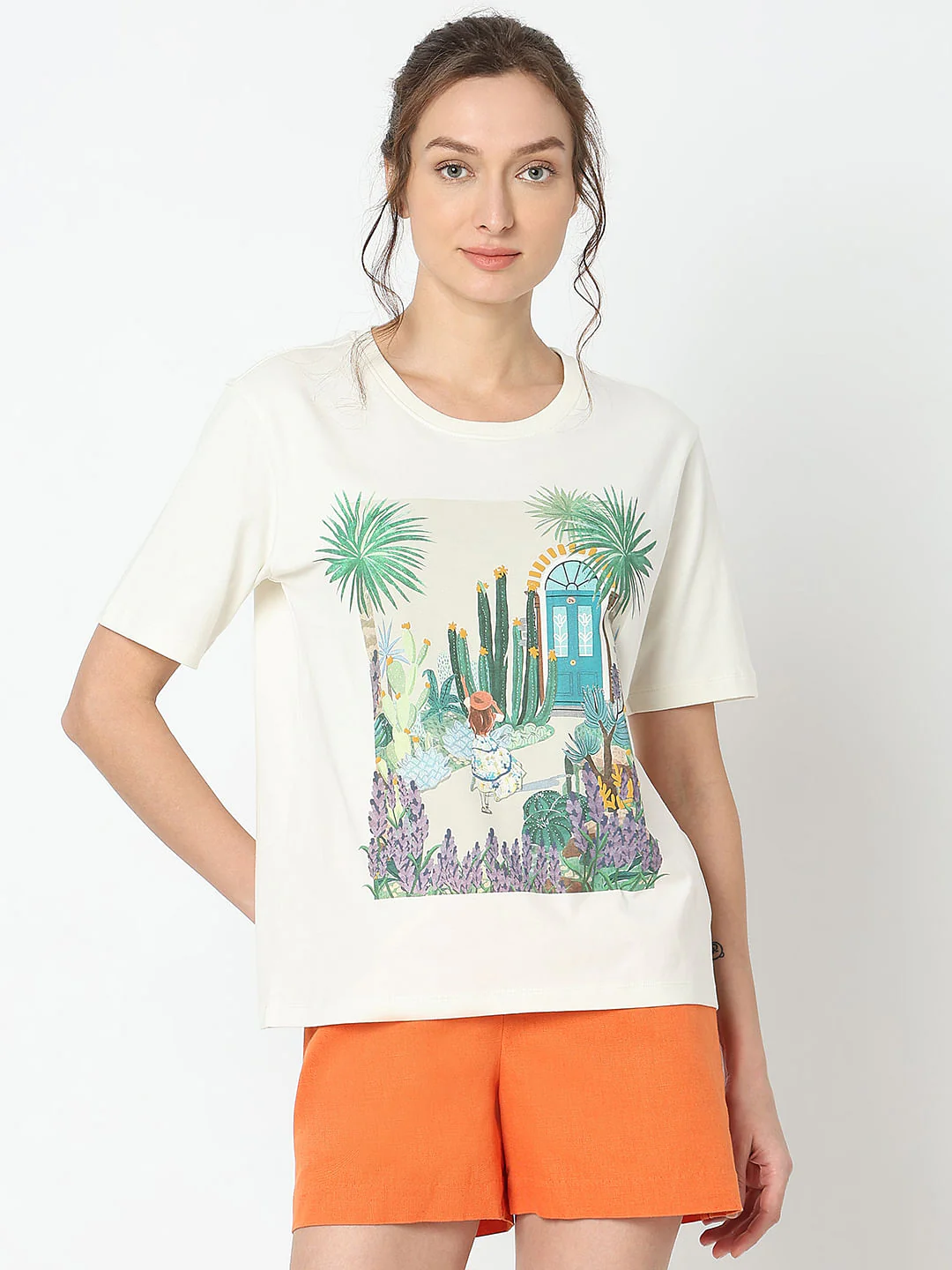 White Graphic Print T-Shirt - Image 2