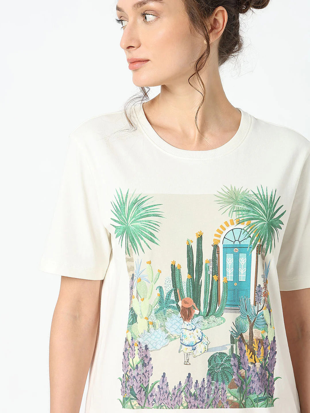 White Graphic Print T-Shirt - Image 6
