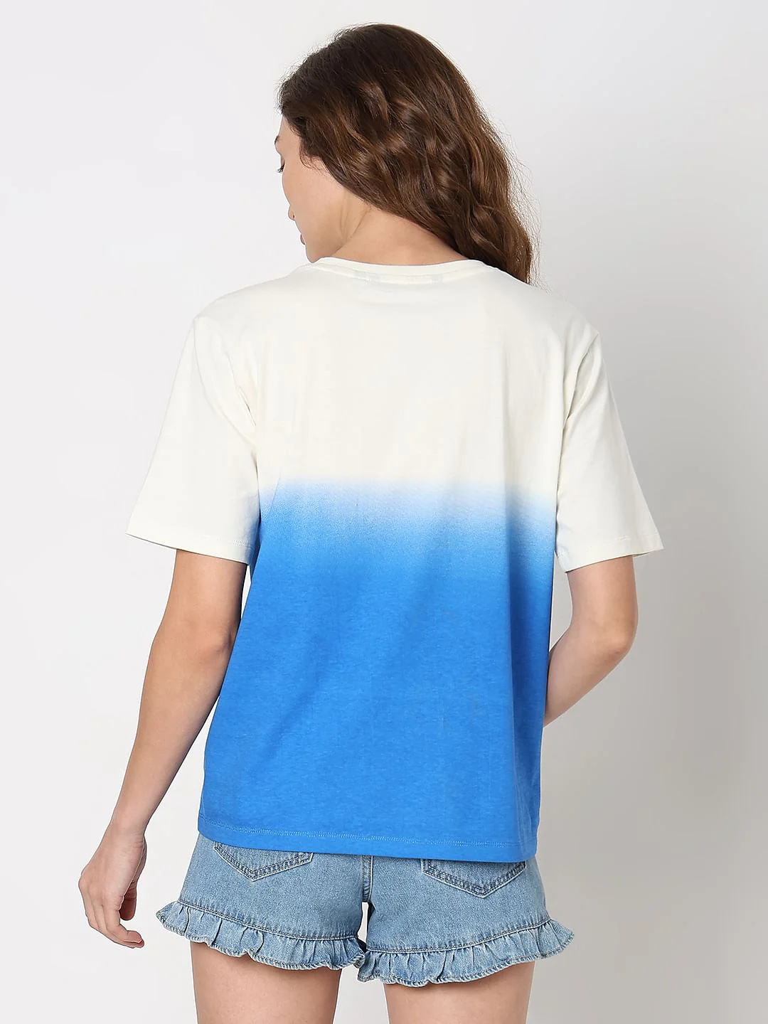 White Ombre Graphic Print T-Shirt - Image 4