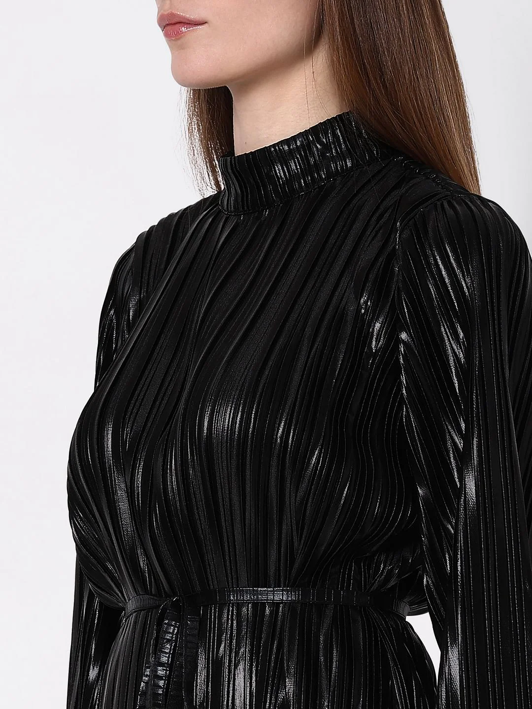 Black Metallic High Neck Co-Ord Set Top - Image 8