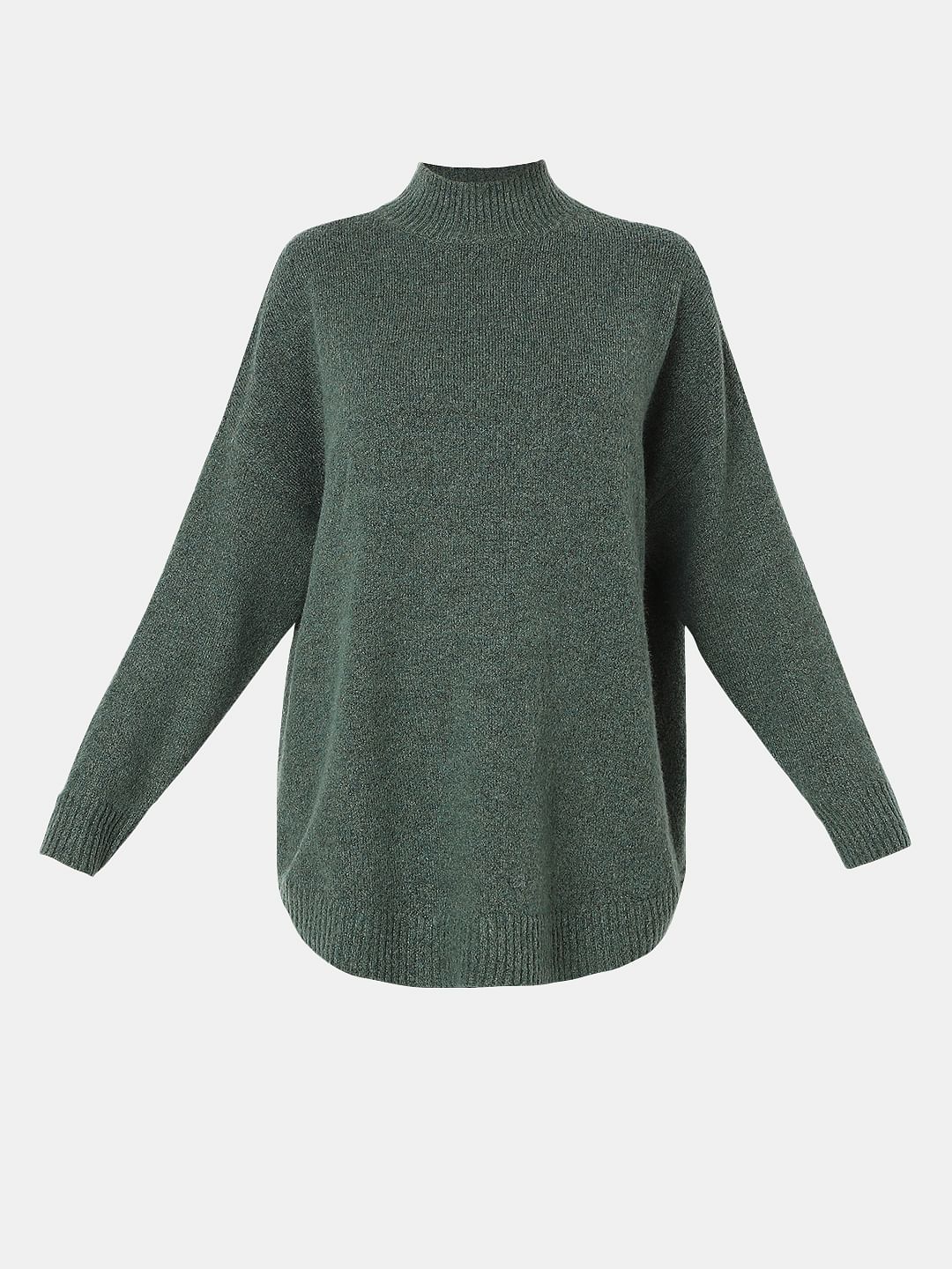 Green High-Neck Long Pullover - Image 7