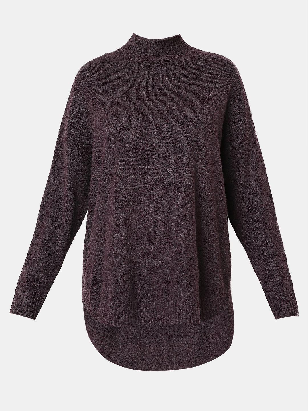 Purple High-Neck Long Pullover - Image 7