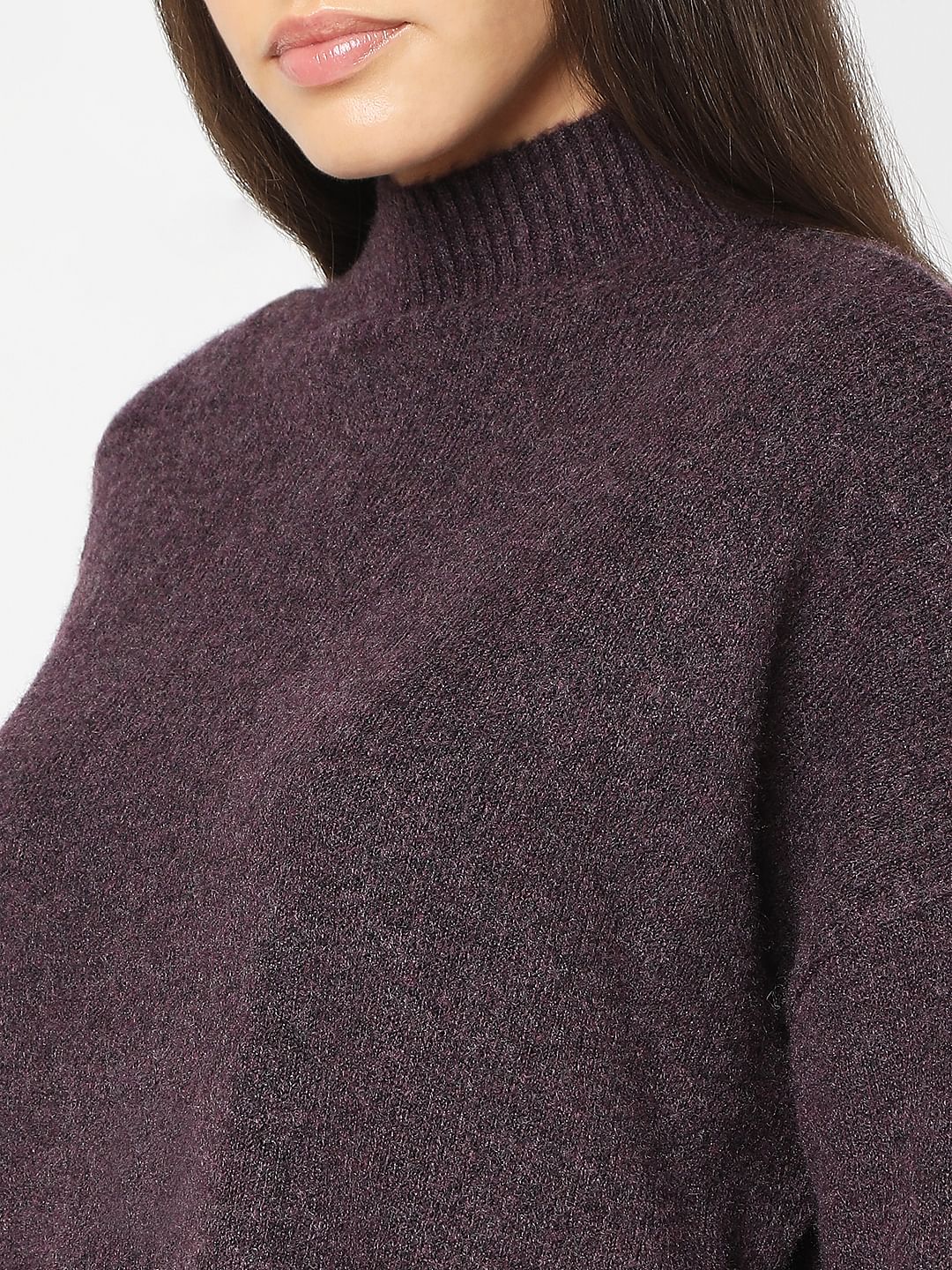 Purple High-Neck Long Pullover - Image 8