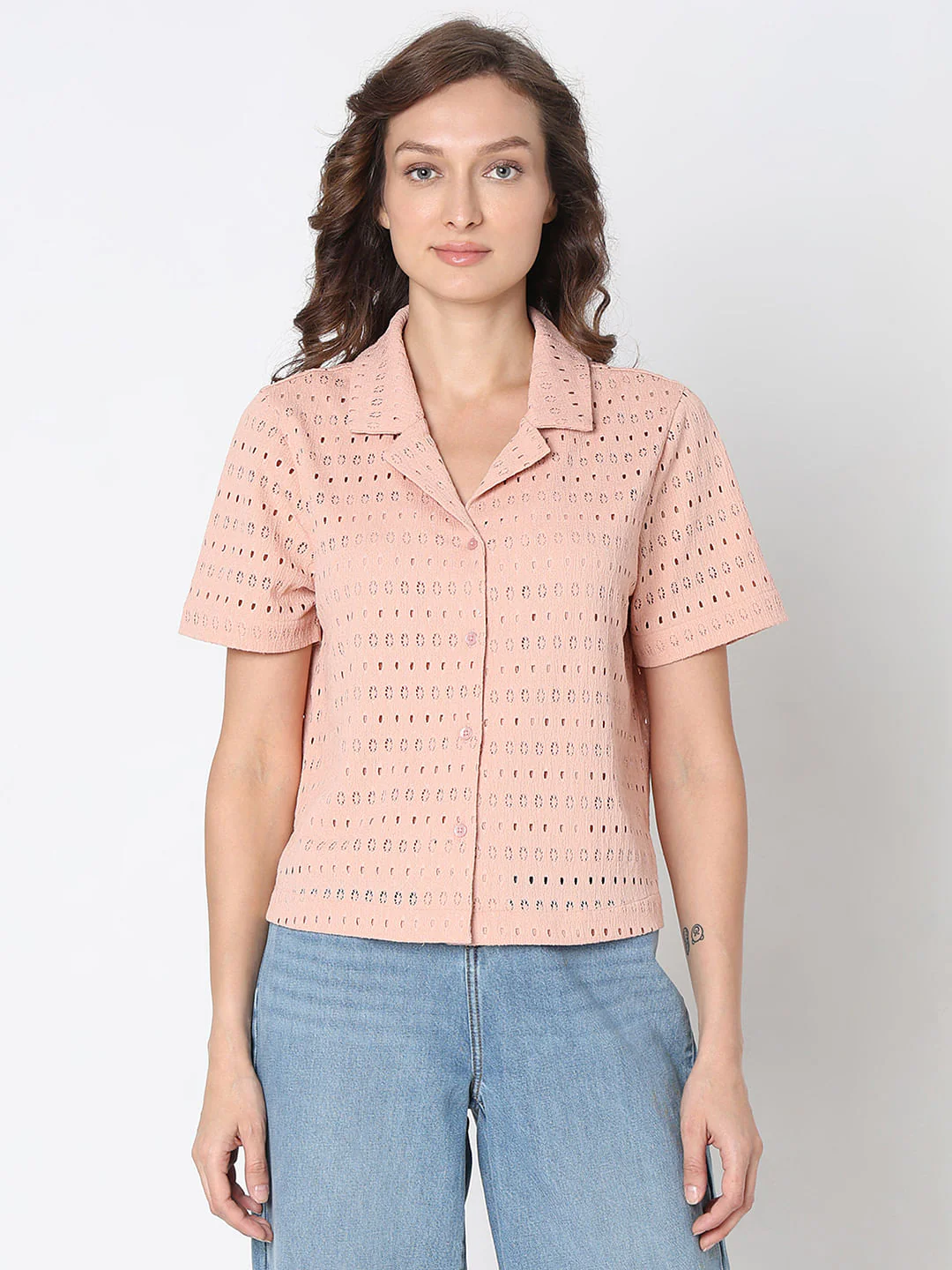 Peach Textured Shirt - Image 2