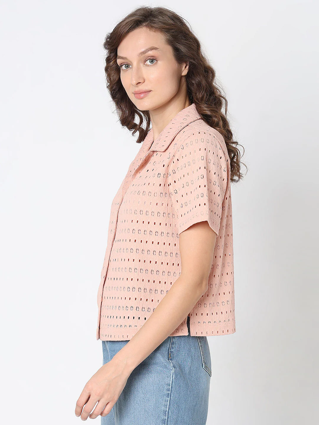 Peach Textured Shirt - Image 3