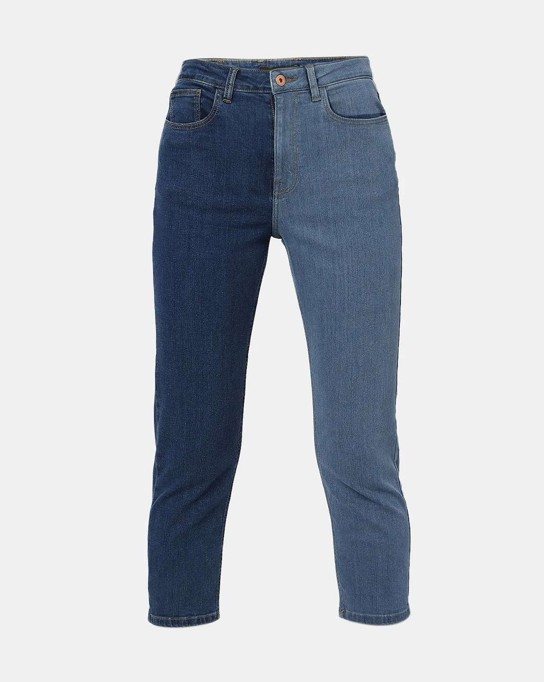 Blue High Rise Colourblocked Mom Fit Jeans - Image 7