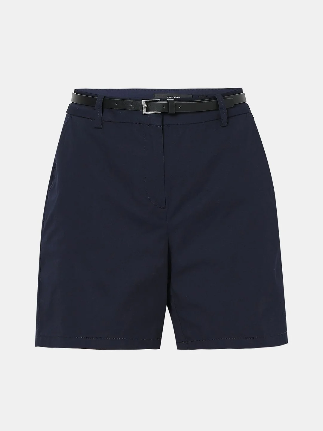 Navy Blue Mid Rise Chino Shorts - Image 7