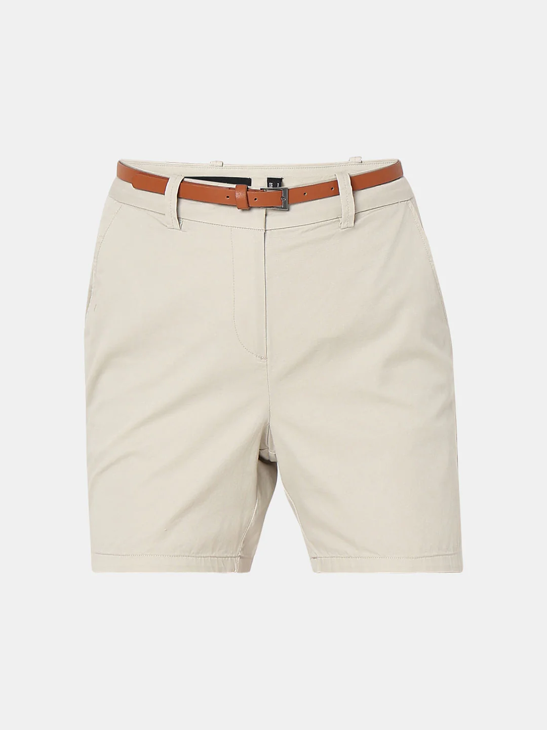 Beige Mid Rise Chino Shorts - Image 7