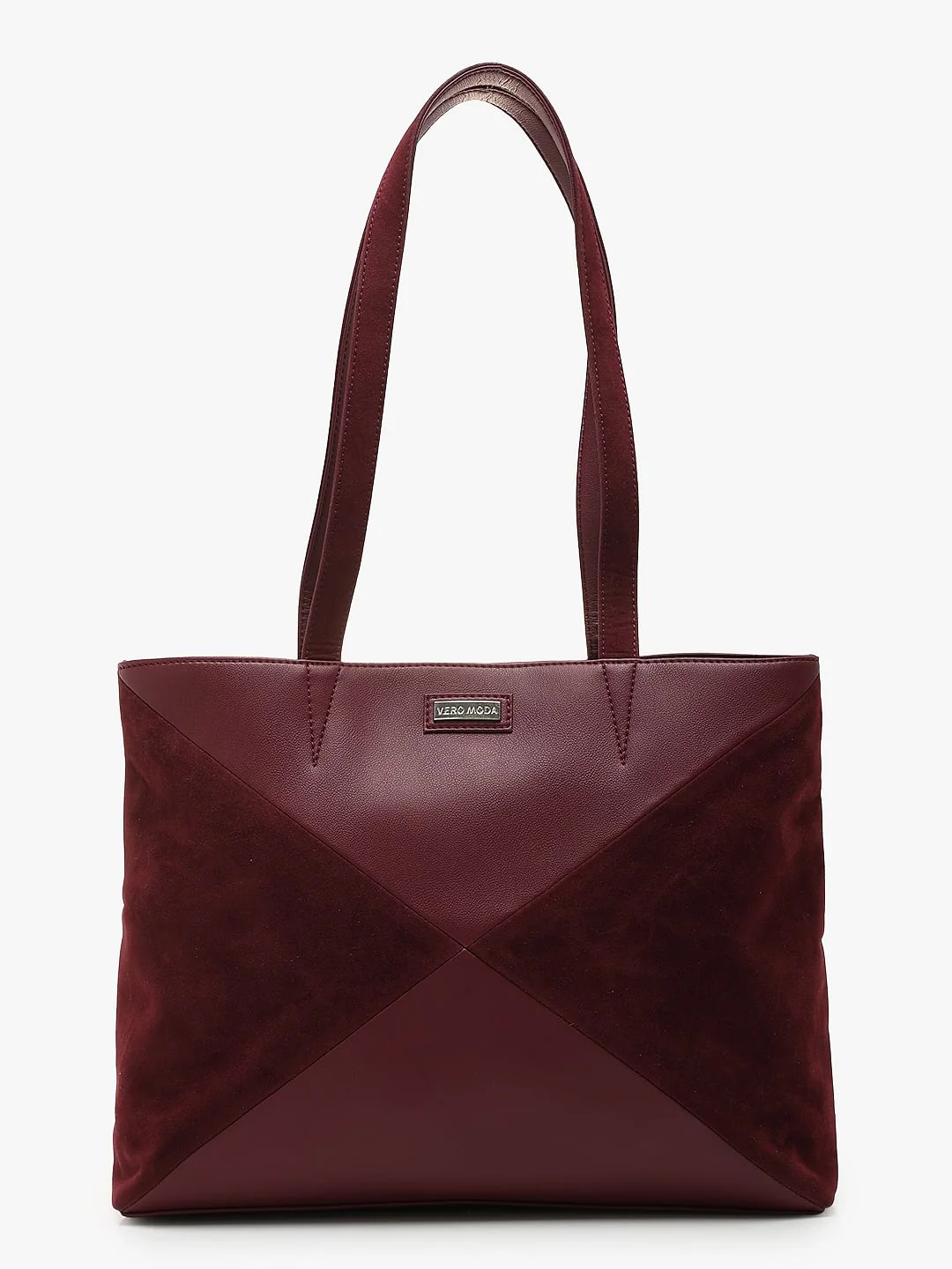 Burgundy Velvet Patch Tote Bag - Image 2