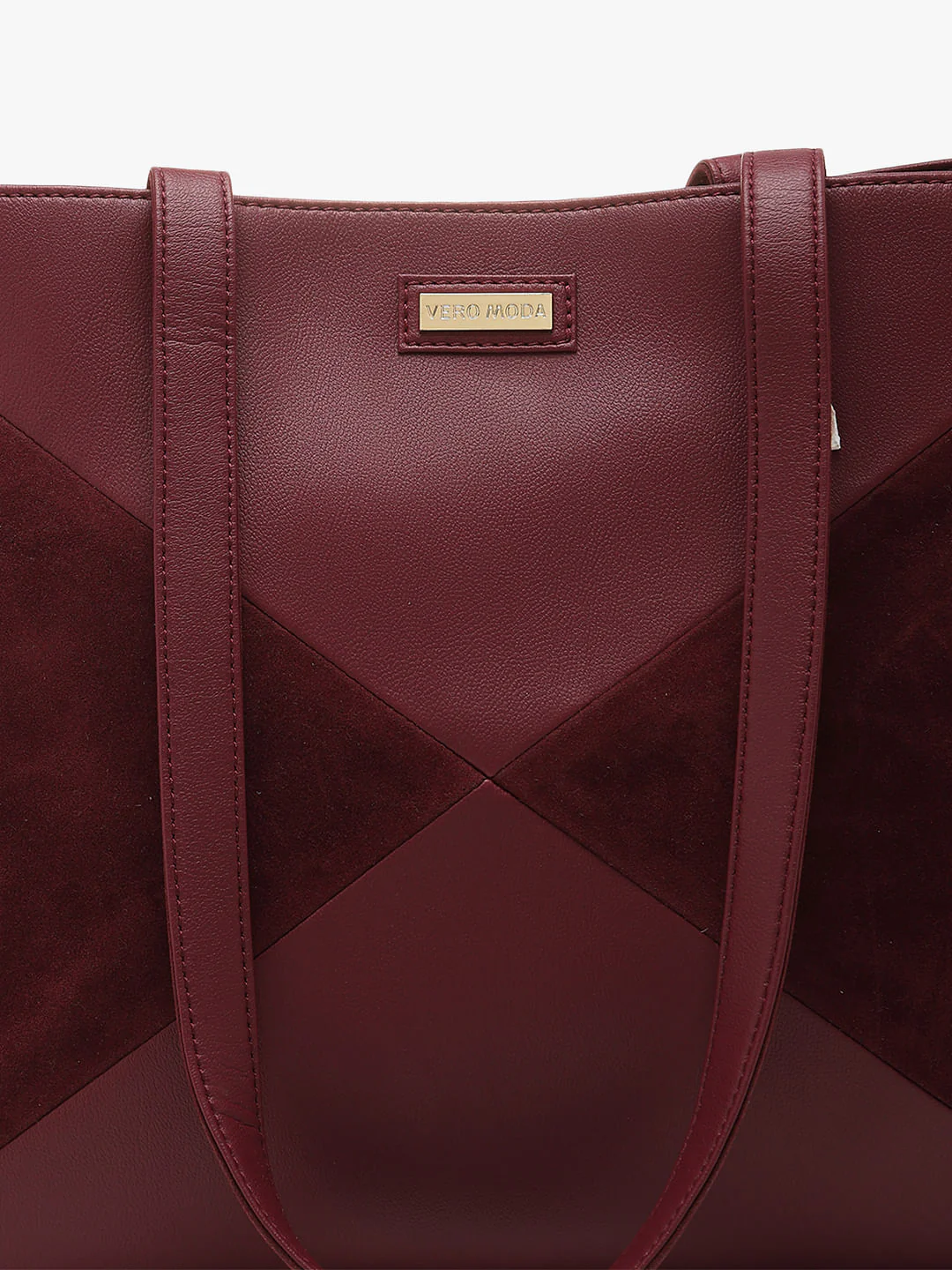 Burgundy Velvet Patch Tote Bag - Image 5