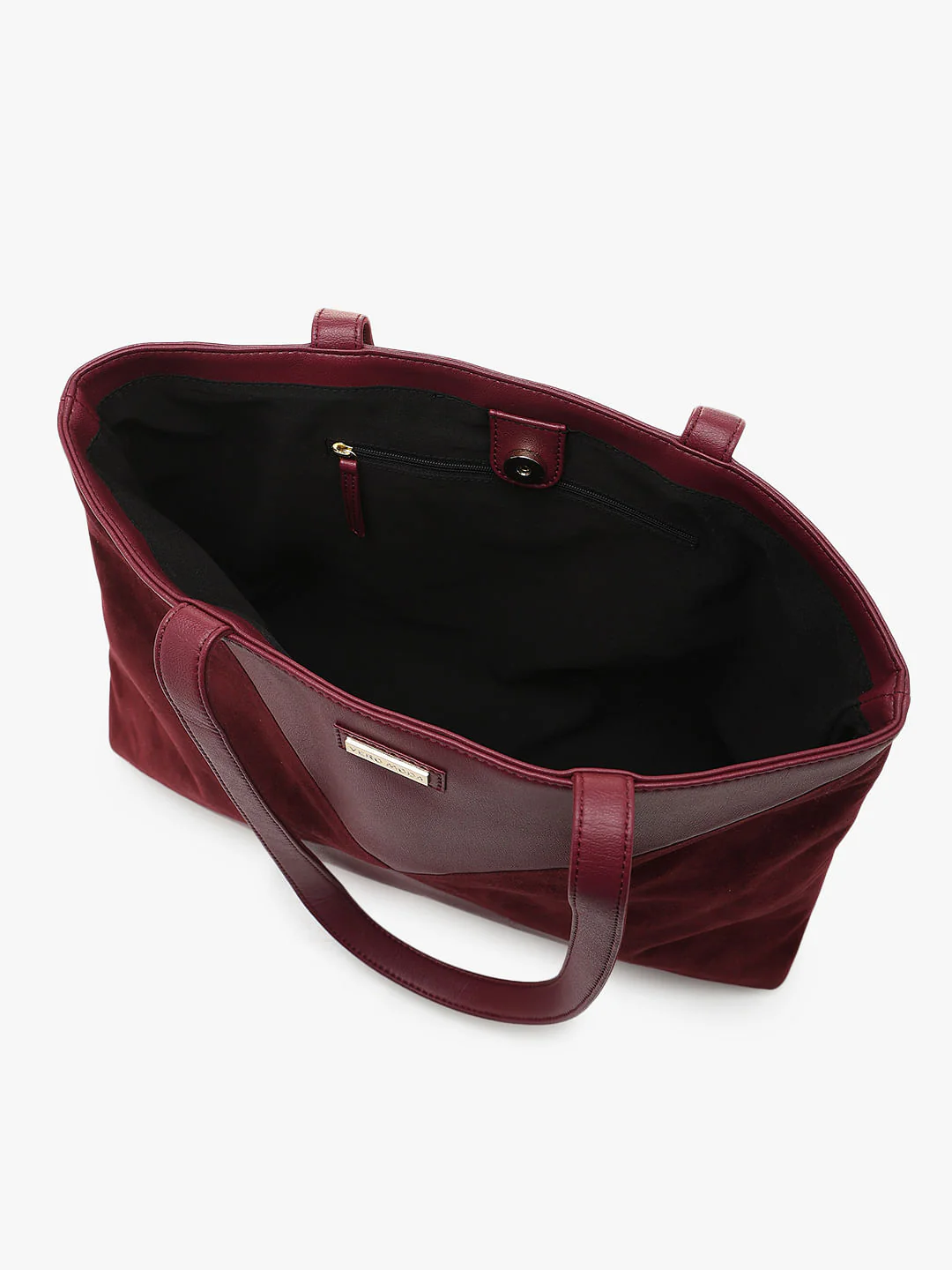 Burgundy Velvet Patch Tote Bag - Image 6