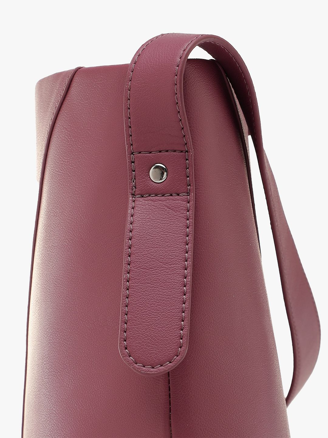 Dark Pink Single Strap Shoulder Bag - Image 6
