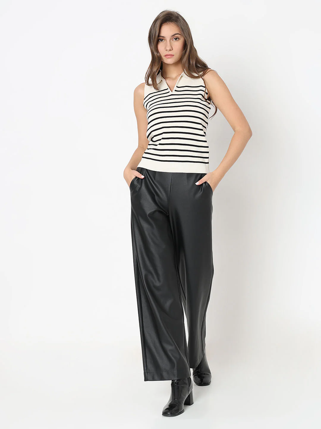 White & Black Striped Knit Top - Image 5