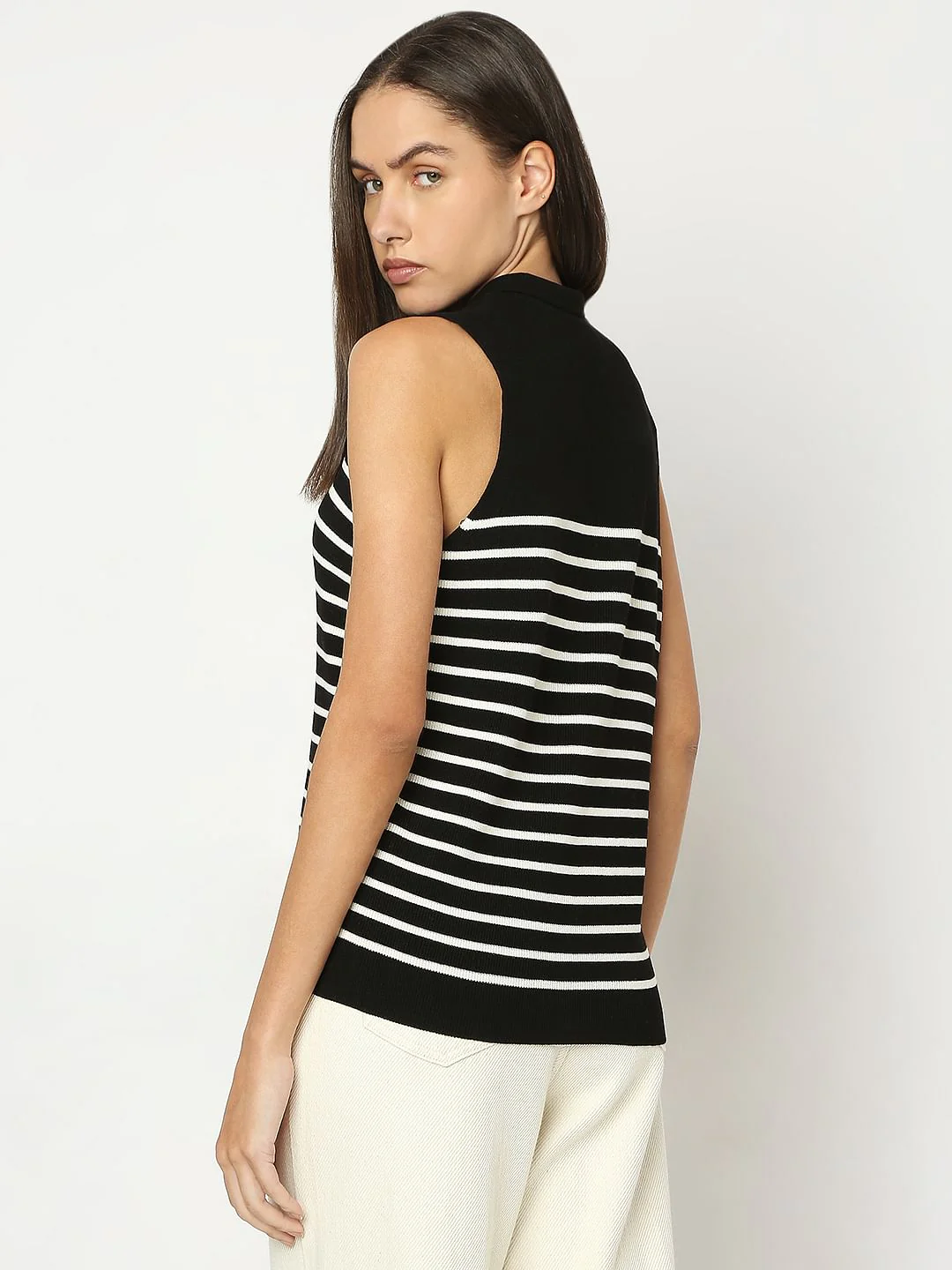 Black Striped Knitted Top - Image 4