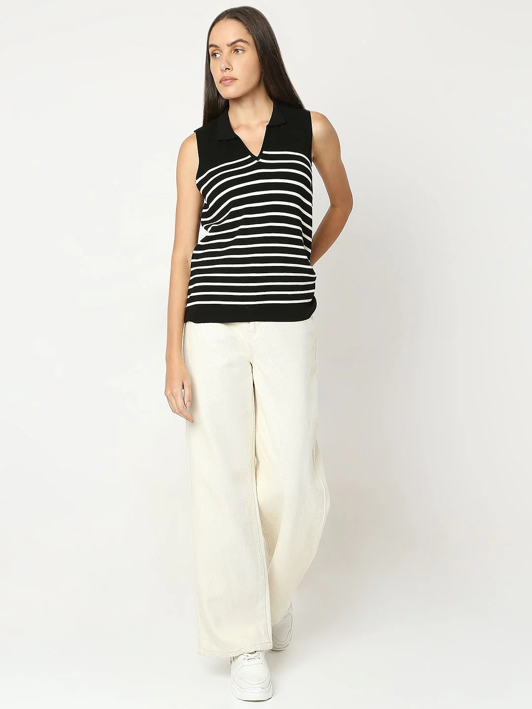 Black Striped Knitted Top - Image 5