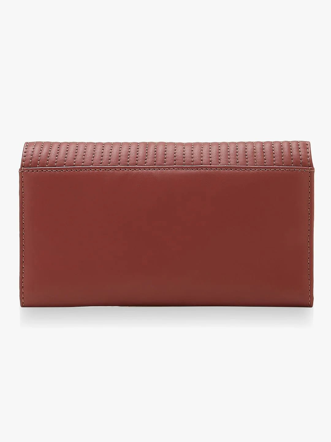 Rose Tan Stitch Detail Two-Fold Wallet - Image 4