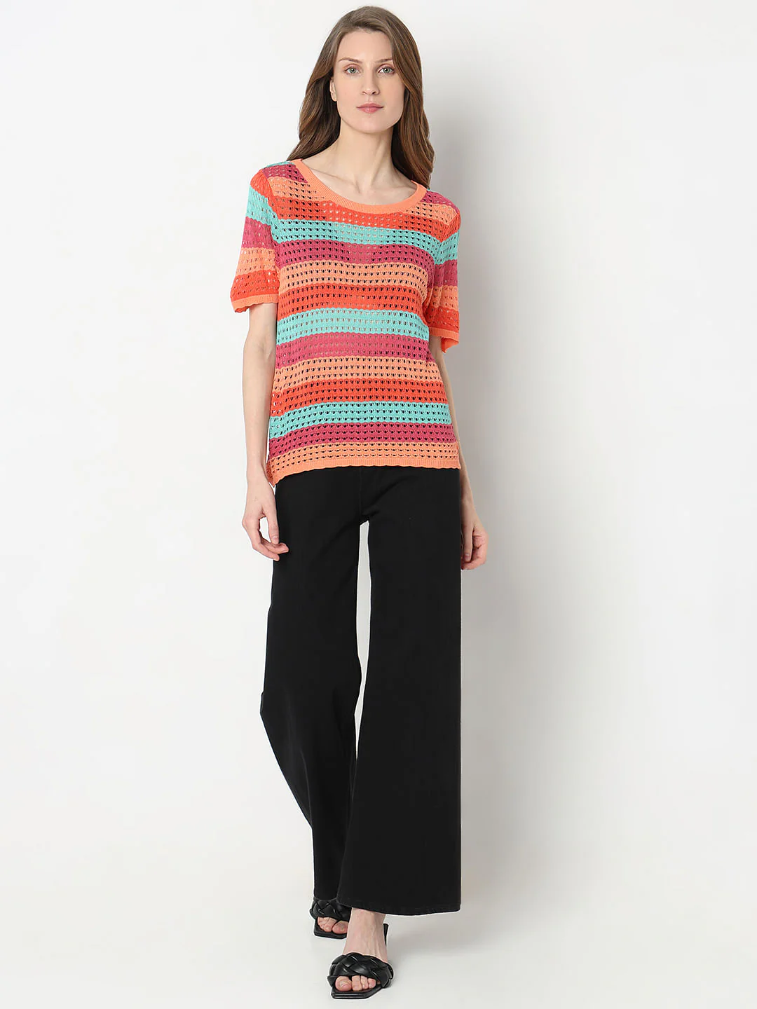 Blue Colourblocked Knit Top - Image 5