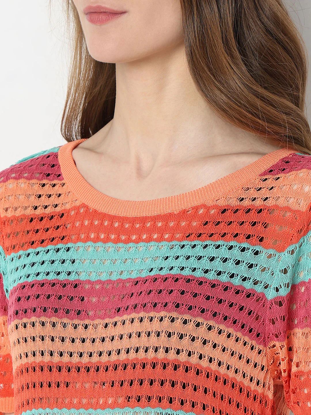 Blue Colourblocked Knit Top - Image 8