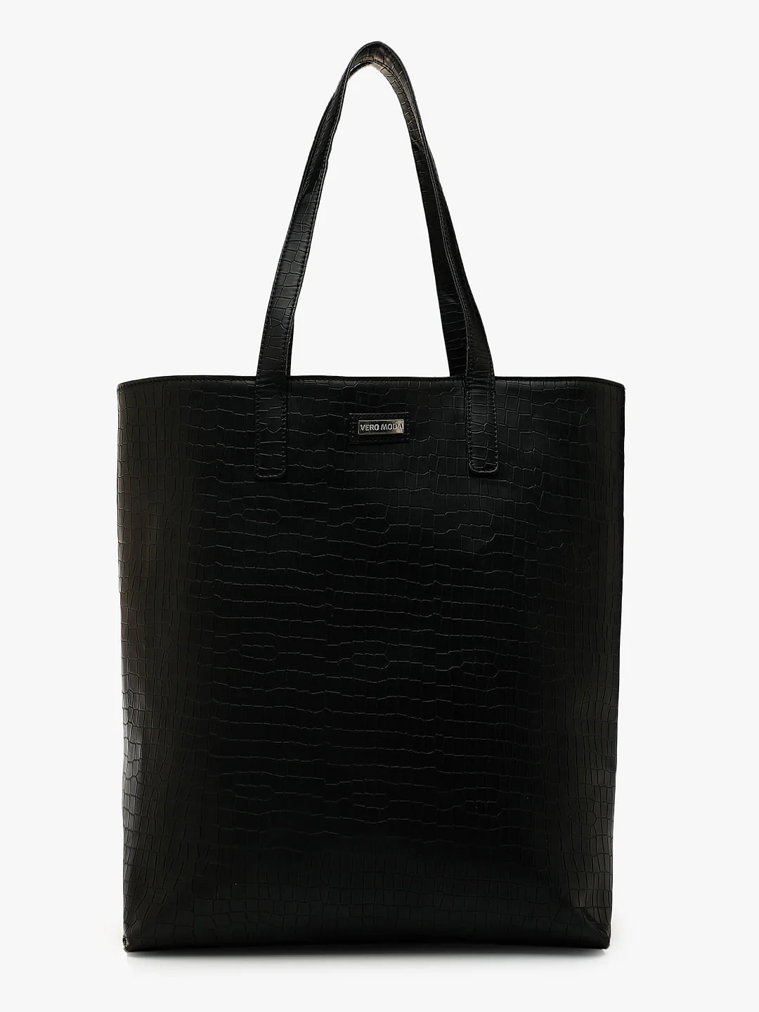 Black Croc Embossed Tote Bag - Image 2