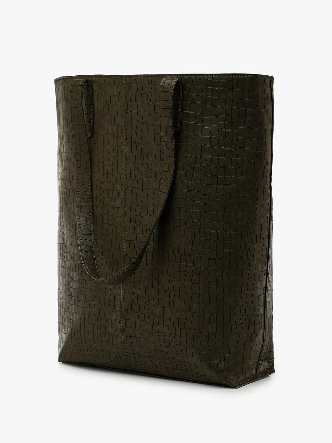 Olive Textured Tote Bag - Image 3