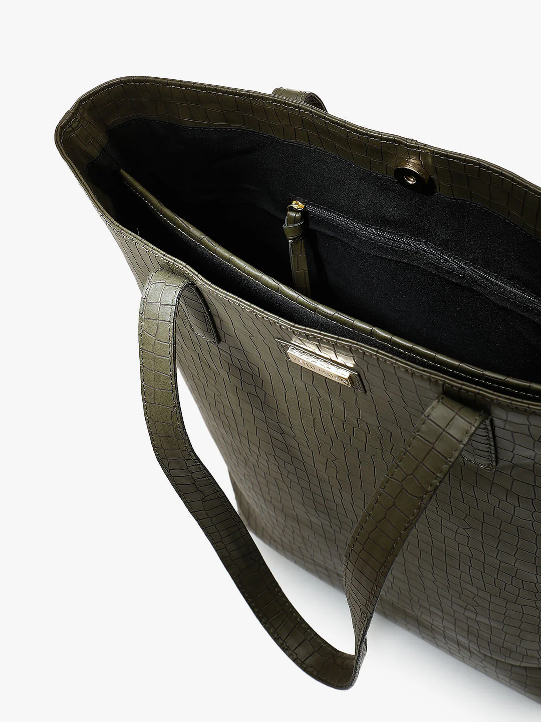 Olive Textured Tote Bag - Image 5