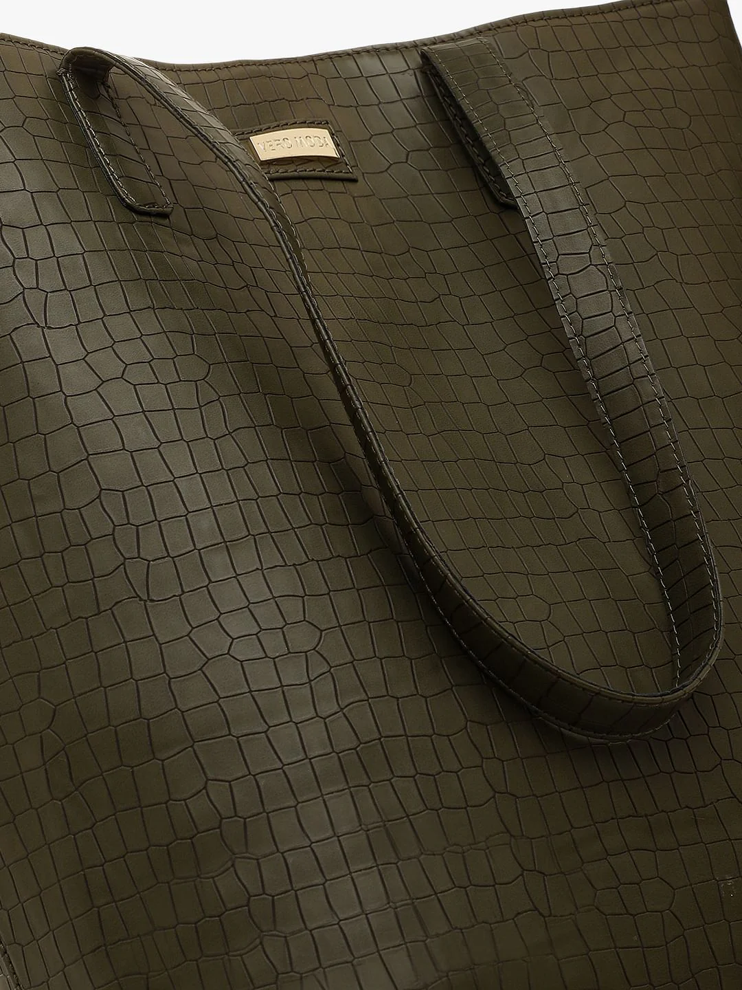 Olive Textured Tote Bag - Image 6