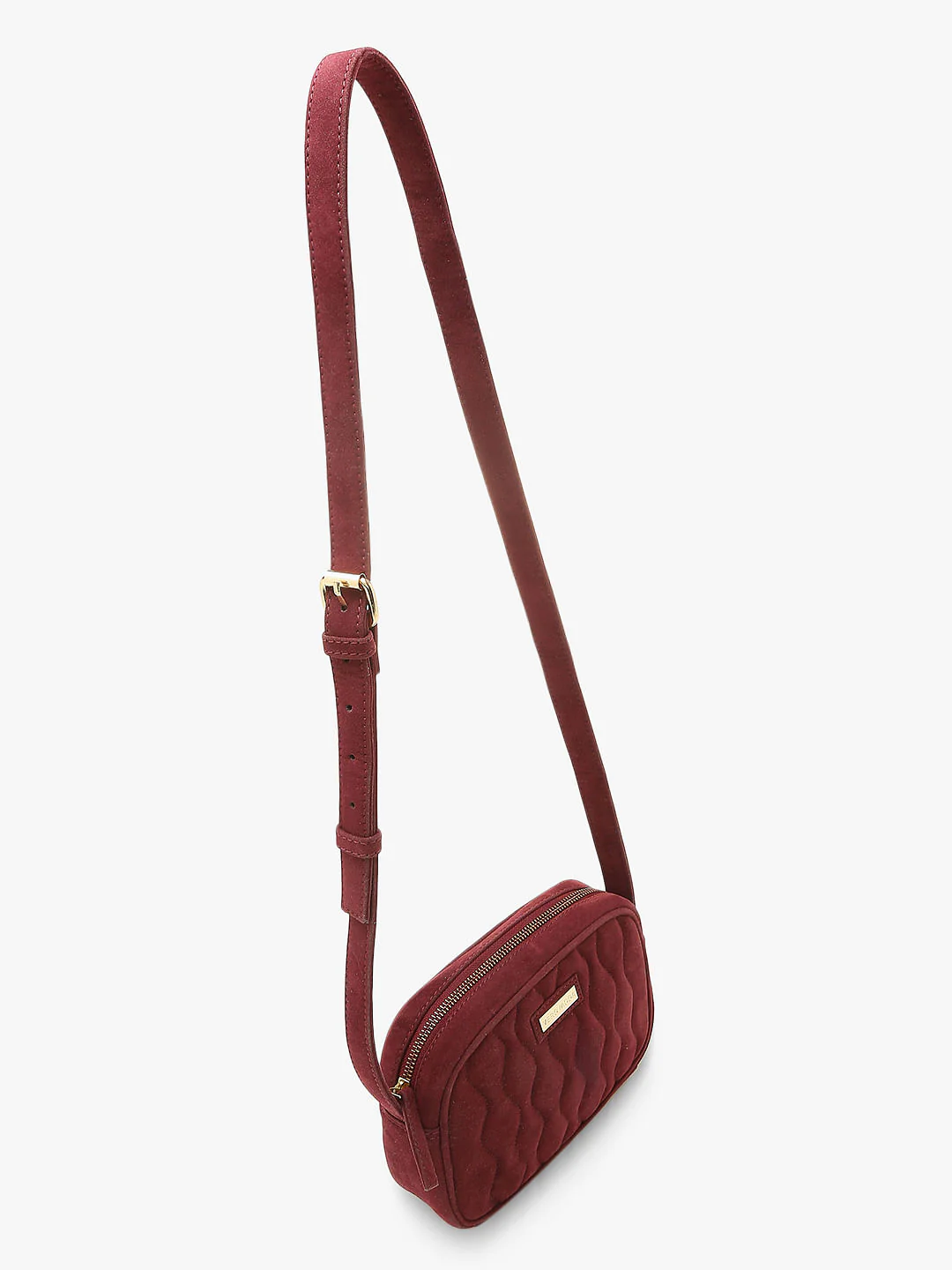Burgundy Adjustable Strap Crossbody Bag - Image 3