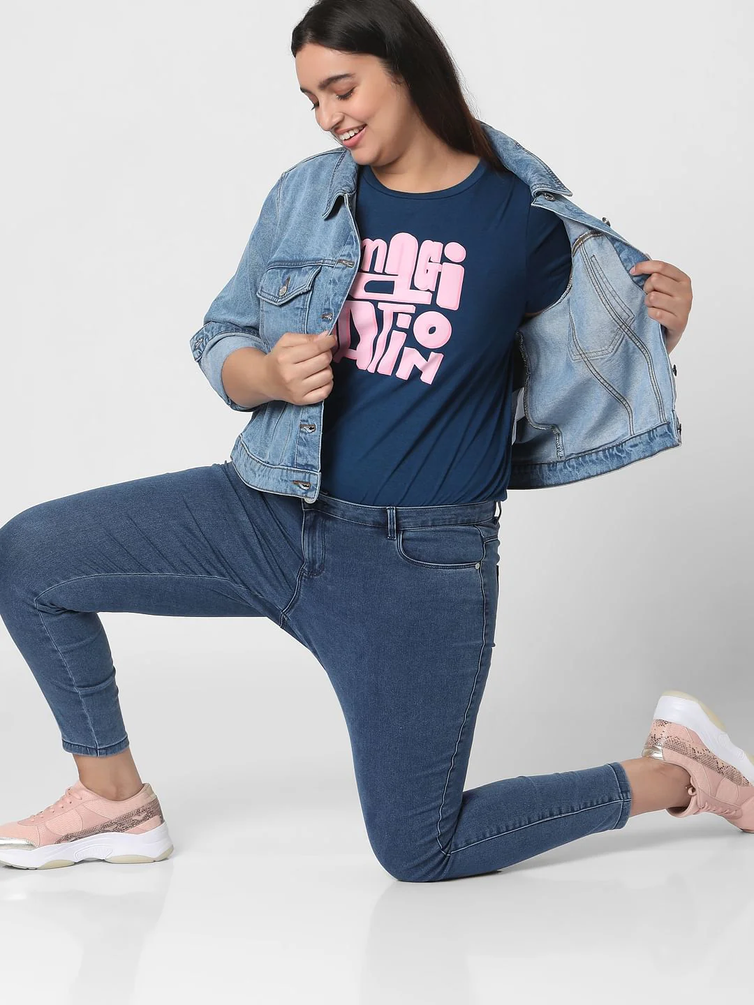 Curve Blue Mid Rise Wendy Wendy Skinny Jeans - Image 2