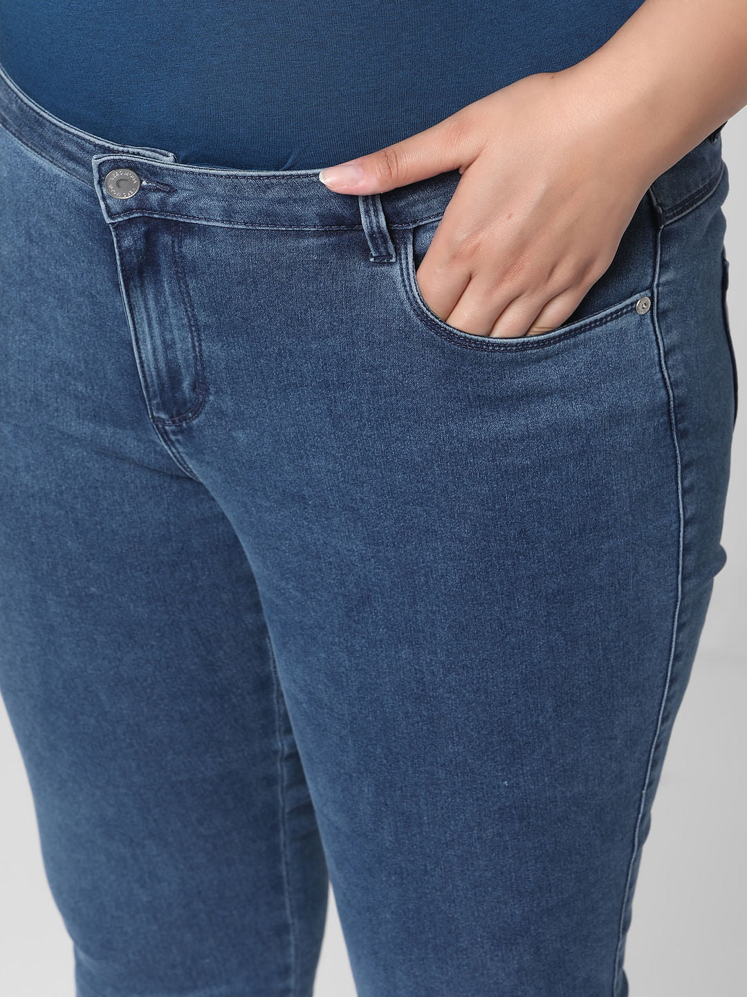 Curve Blue Mid Rise Wendy Wendy Skinny Jeans - Image 5