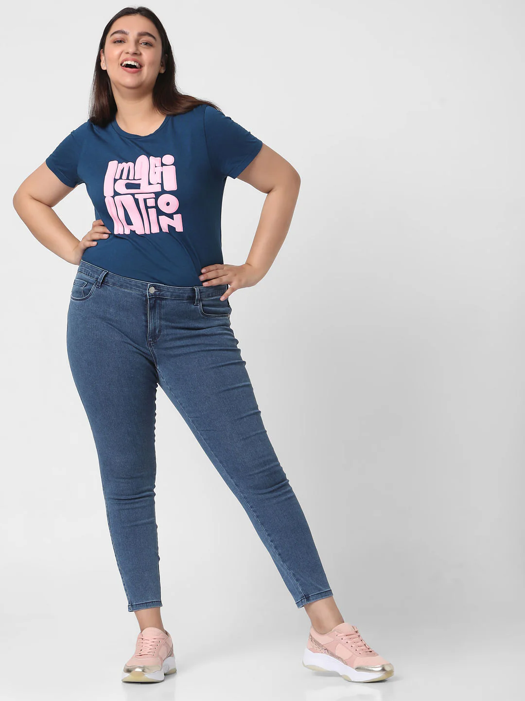 Curve Blue Mid Rise Wendy Wendy Skinny Jeans - Image 6