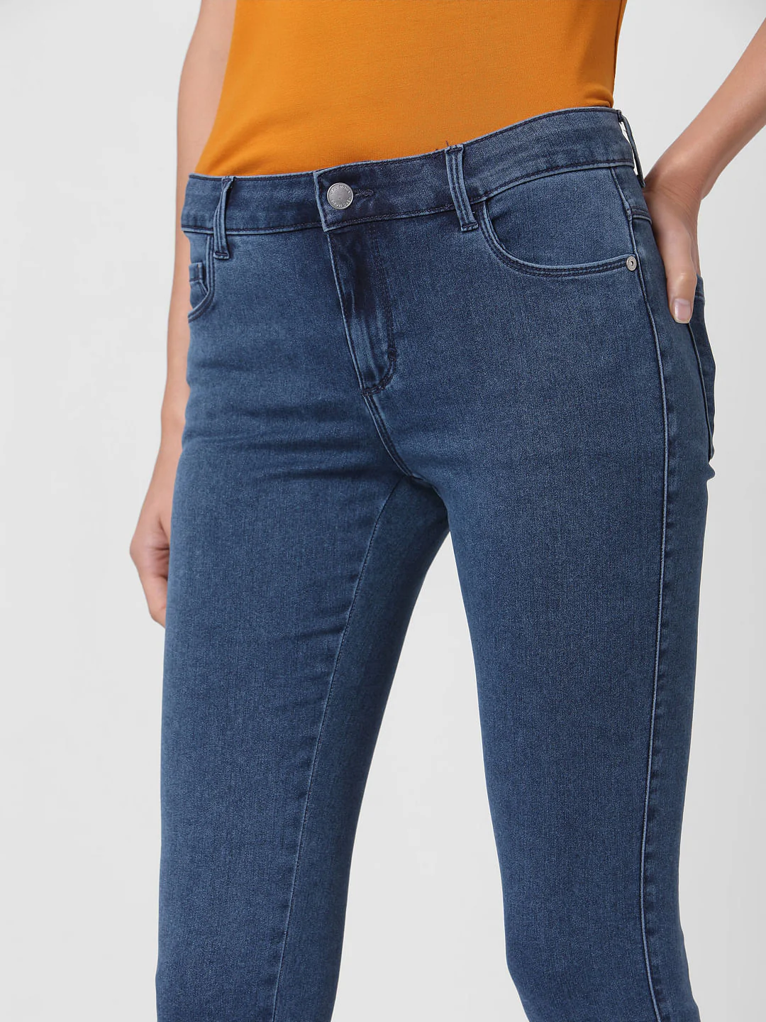 Perfect Blue Mid Rise Jeggings - Image 5