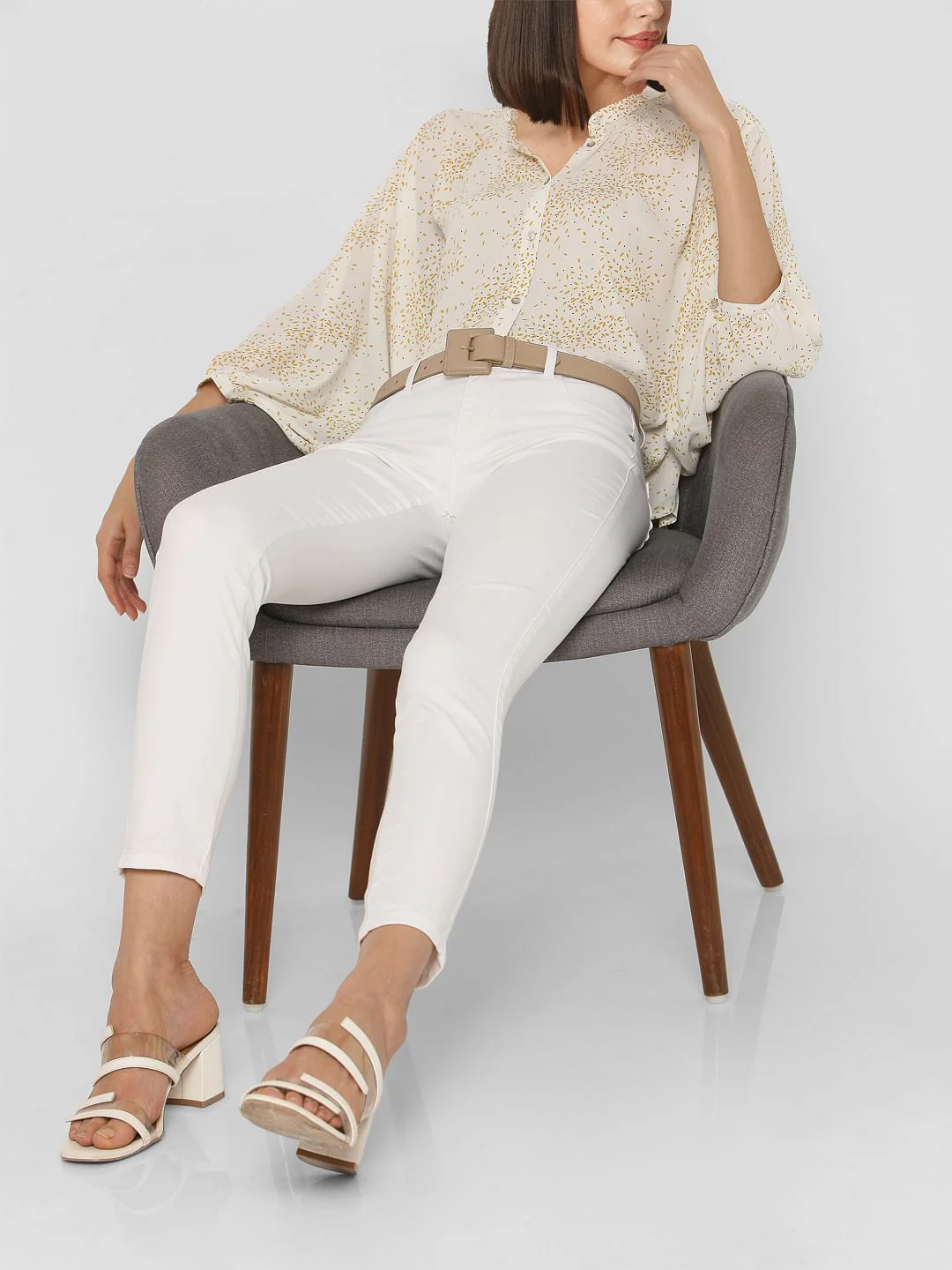 White Mid Rise Skinny Jeggings - Image 2