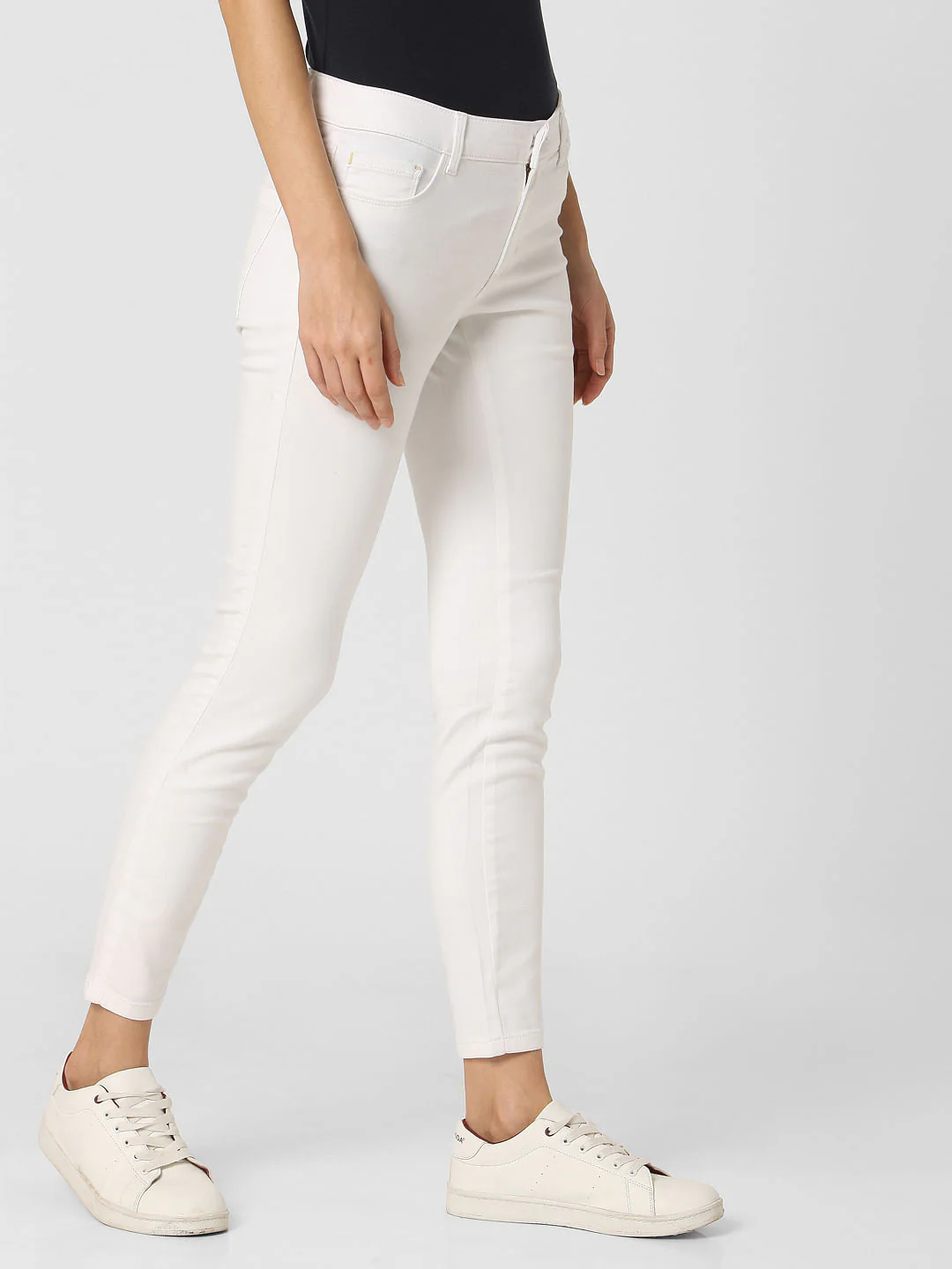 White Mid Rise Skinny Jeggings - Image 3