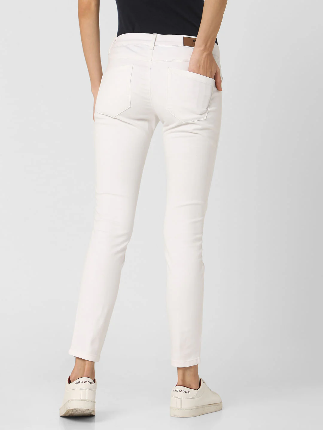 White Mid Rise Skinny Jeggings - Image 4