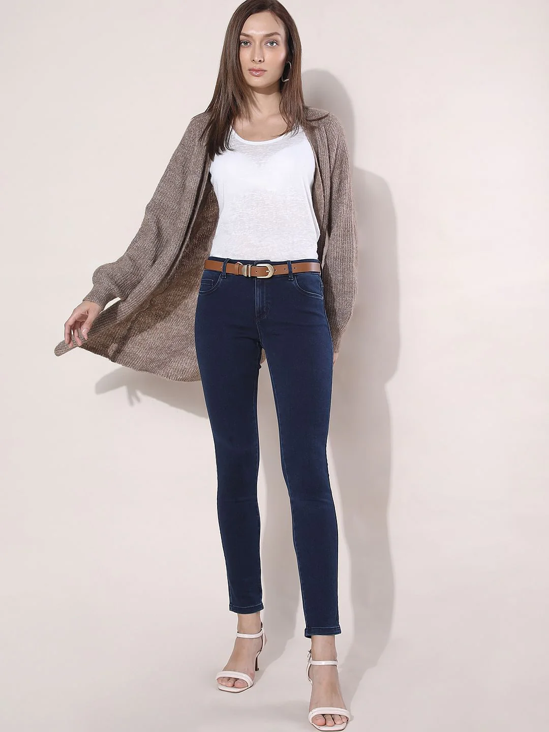 Dark Blue Mid Rise Wendy Skinny Jeggings - Image 2