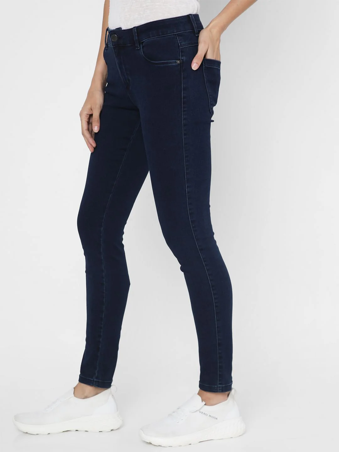 Dark Blue Mid Rise Wendy Skinny Jeggings - Image 3