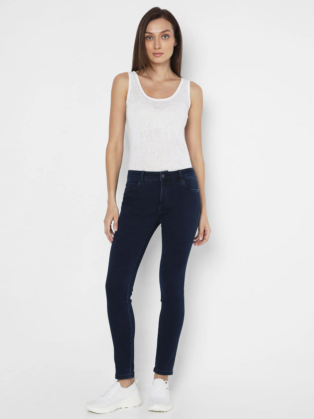 Dark Blue Mid Rise Wendy Skinny Jeggings - Image 5